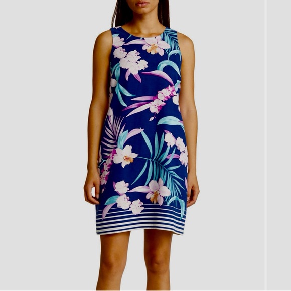 Tommy Bahama Dresses & Skirts - 💙🤍🩷 Tommy Bahama Orchid Opulence Print Silk Shift Dress Size M Like New